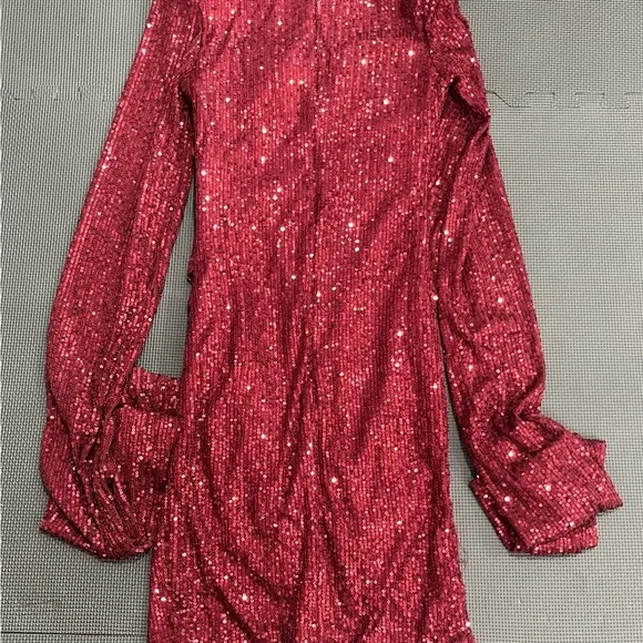 Elegant Red Sequin Dress - Picture 2 of 3